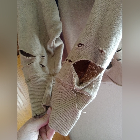 Aerie distressed cropped sweatshirt size xs - Picture 2 of 6